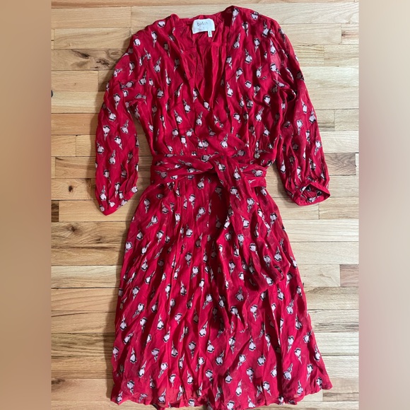 Ba&sh red patterned wrap dress - Picture 3 of 5